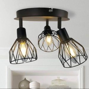 Semi Flush mount pendant ceiling light,caged,3 light,multi directional 1 left!